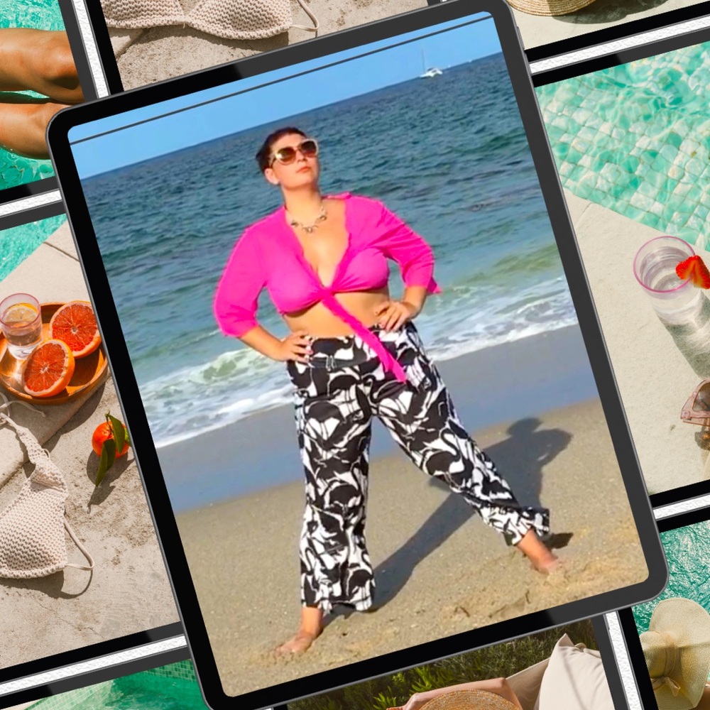 Black and White Flamingo Palazzo Pants Made by me.